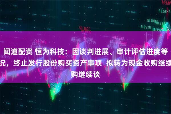 闻道配资 恒为科技：因谈判进展、审计评估进度等情况，终止发行股份购买资产事项  拟转为现金收购继续谈